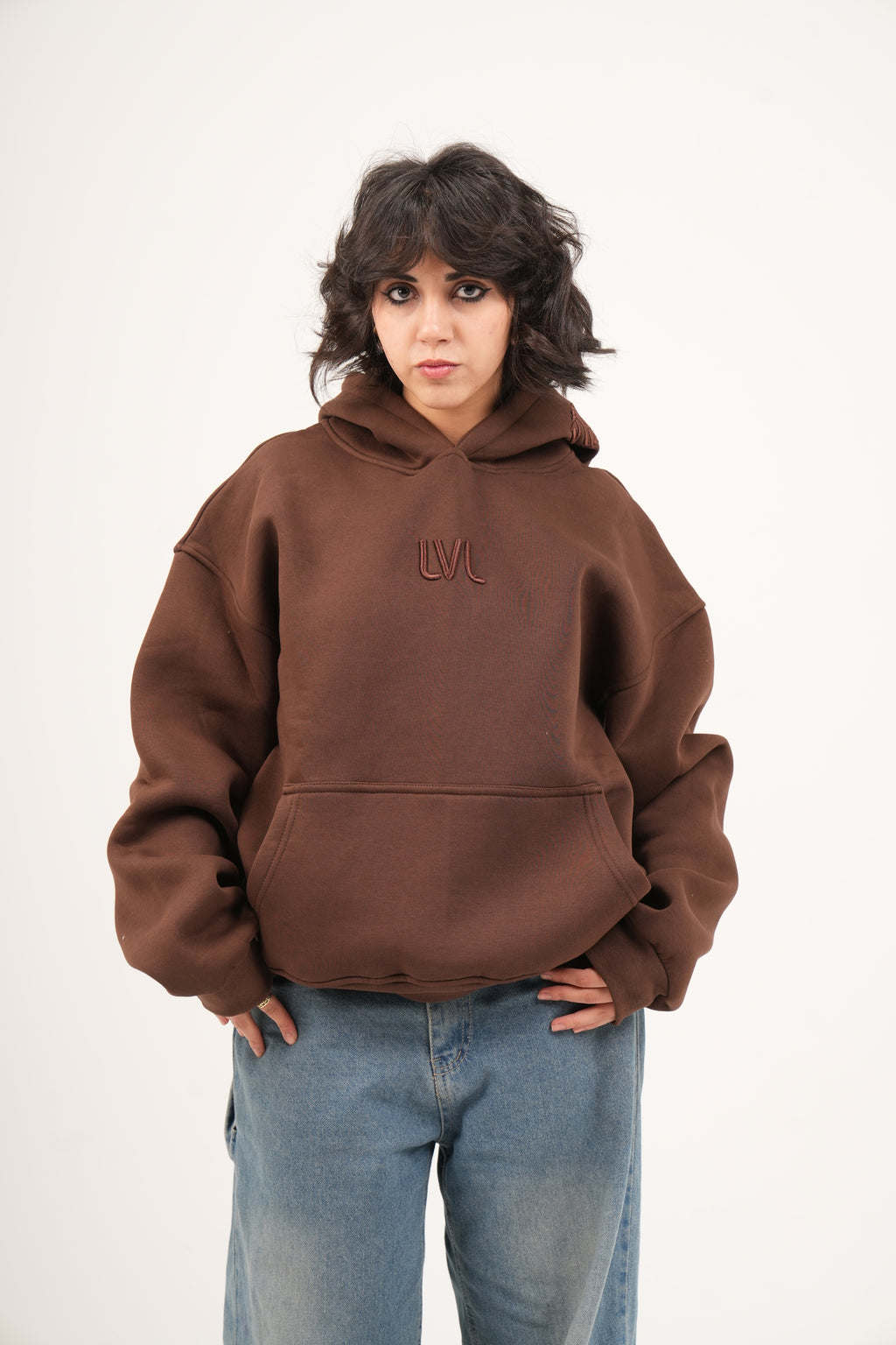 Oversized Embroidered Hood Hoodie – Unisex