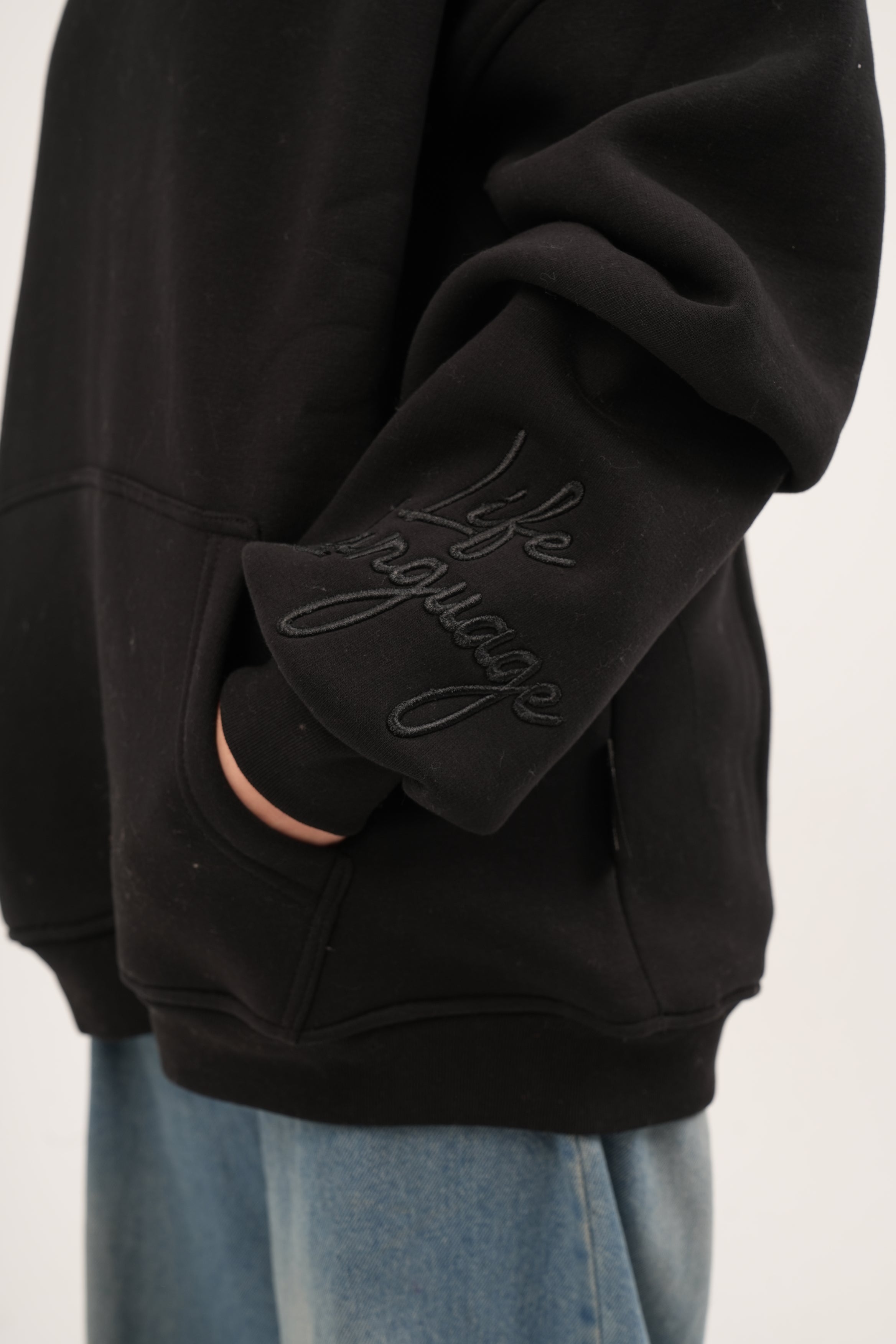Oversized Sleeve Embroidered Sweatshirt – Unisex