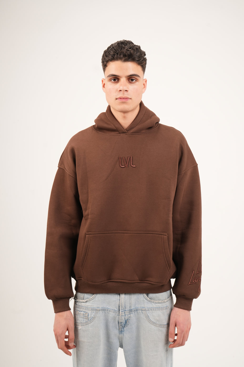 Oversized Sleeve Embroidered Sweatshirt – Unisex