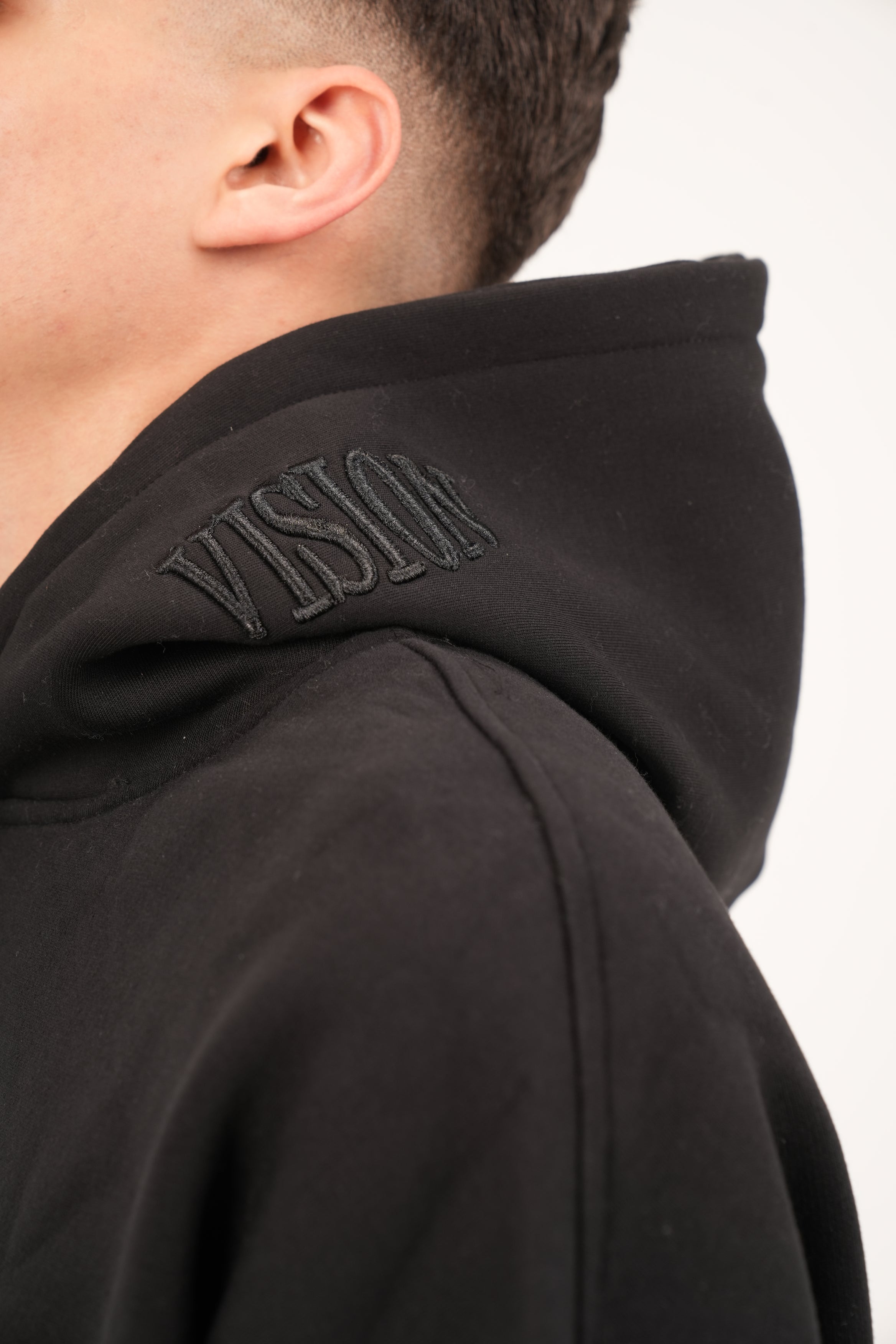 Oversized Embroidered Hood Hoodie – Unisex