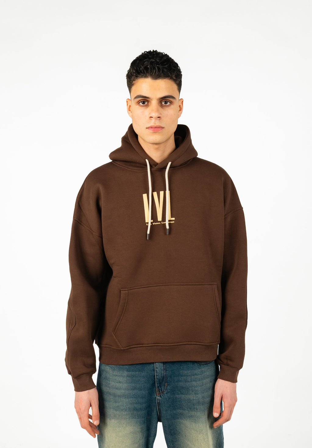 Oversized Double-Sided Printed Melton Hoodie - Unisex