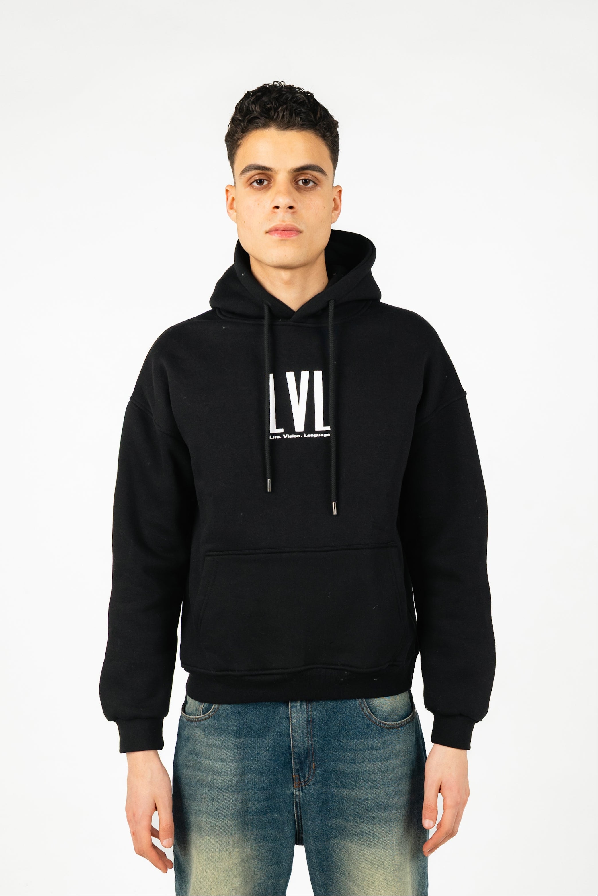 Oversized Double-Sided Printed Melton Hoodie - Unisex