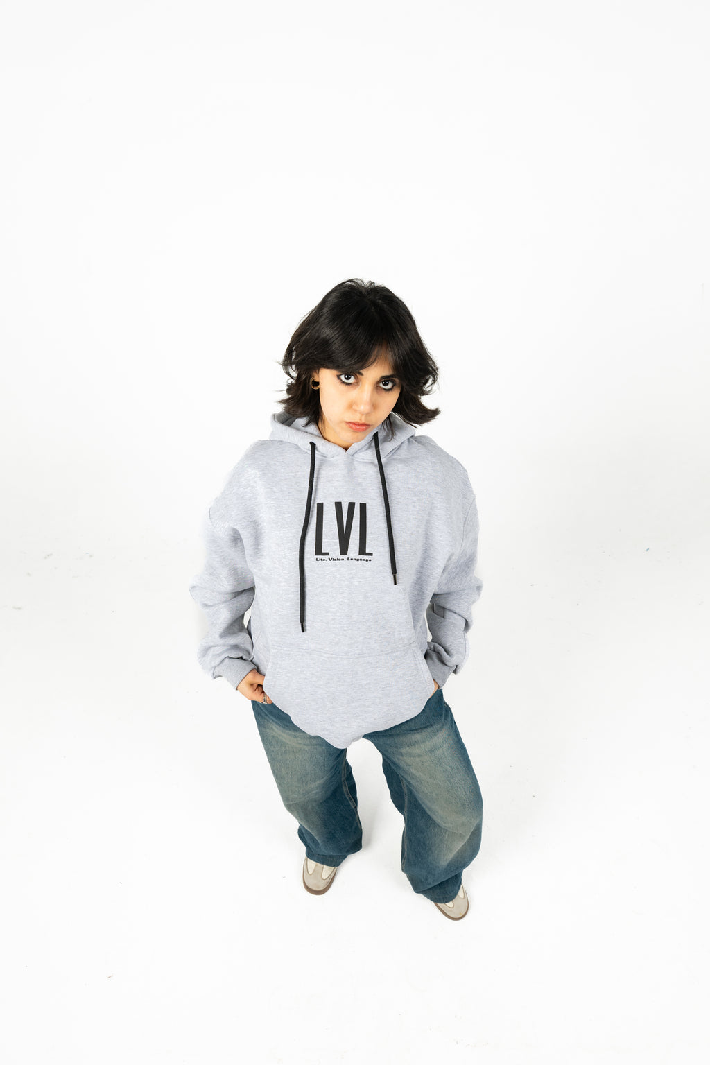 Oversized Double-Sided Printed Melton Hoodie - Unisex