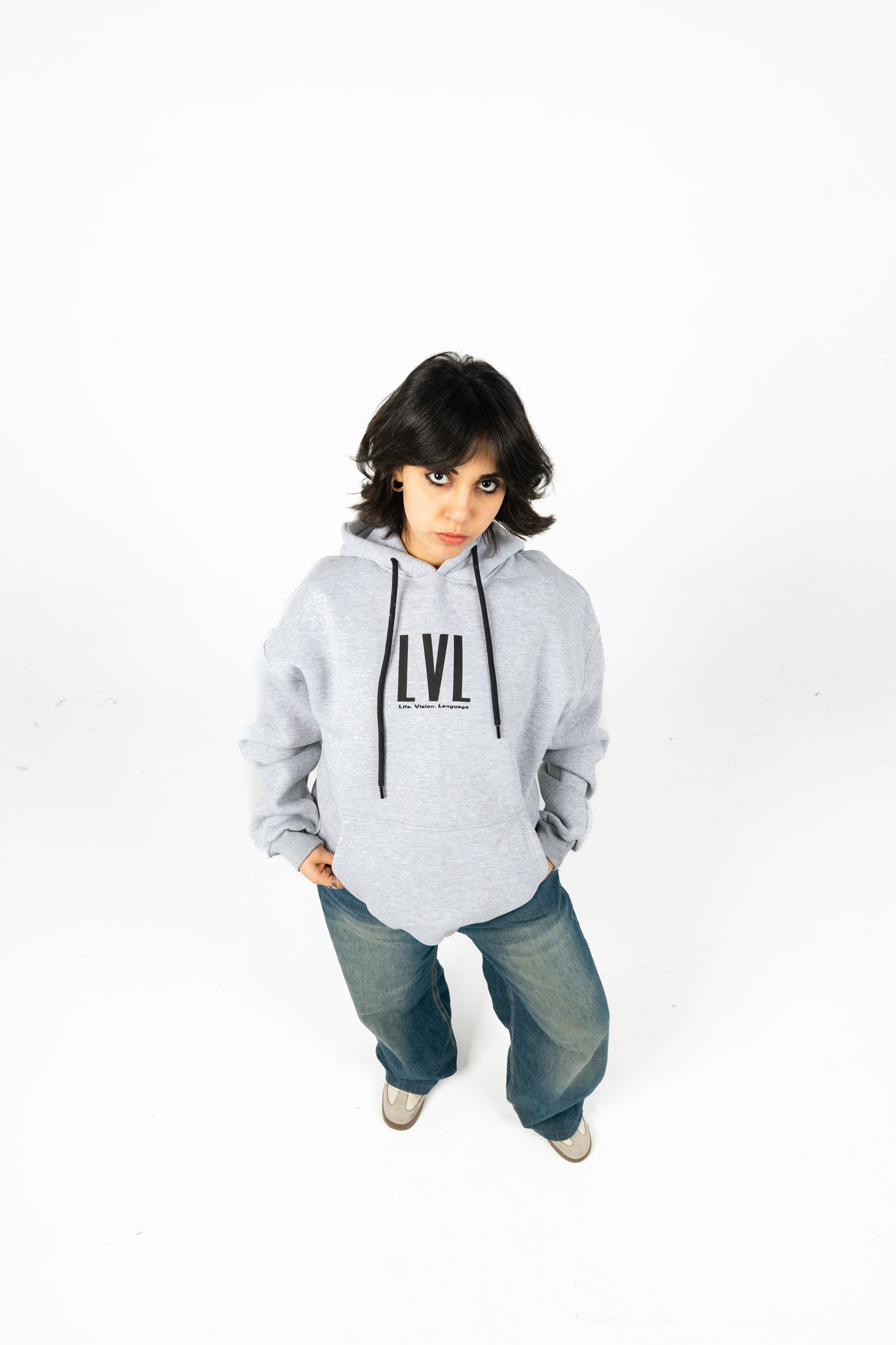 Oversized Double-Sided Printed Melton Hoodie - Unisex