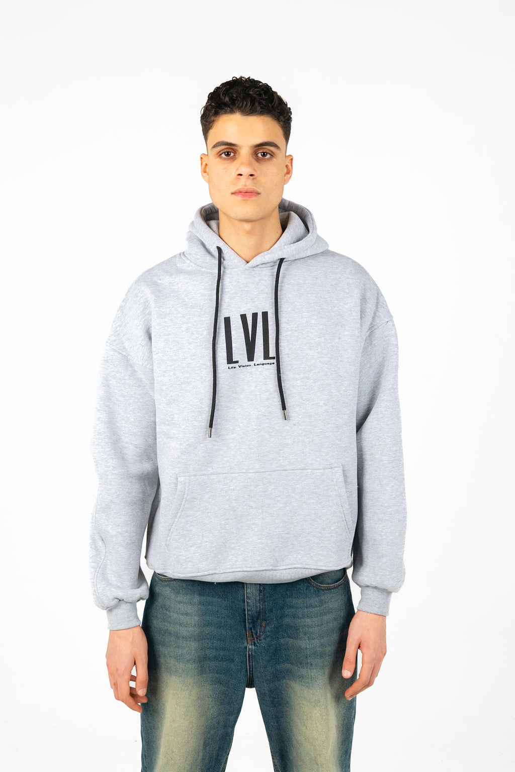 Oversized Double-Sided Printed Melton Hoodie - Unisex