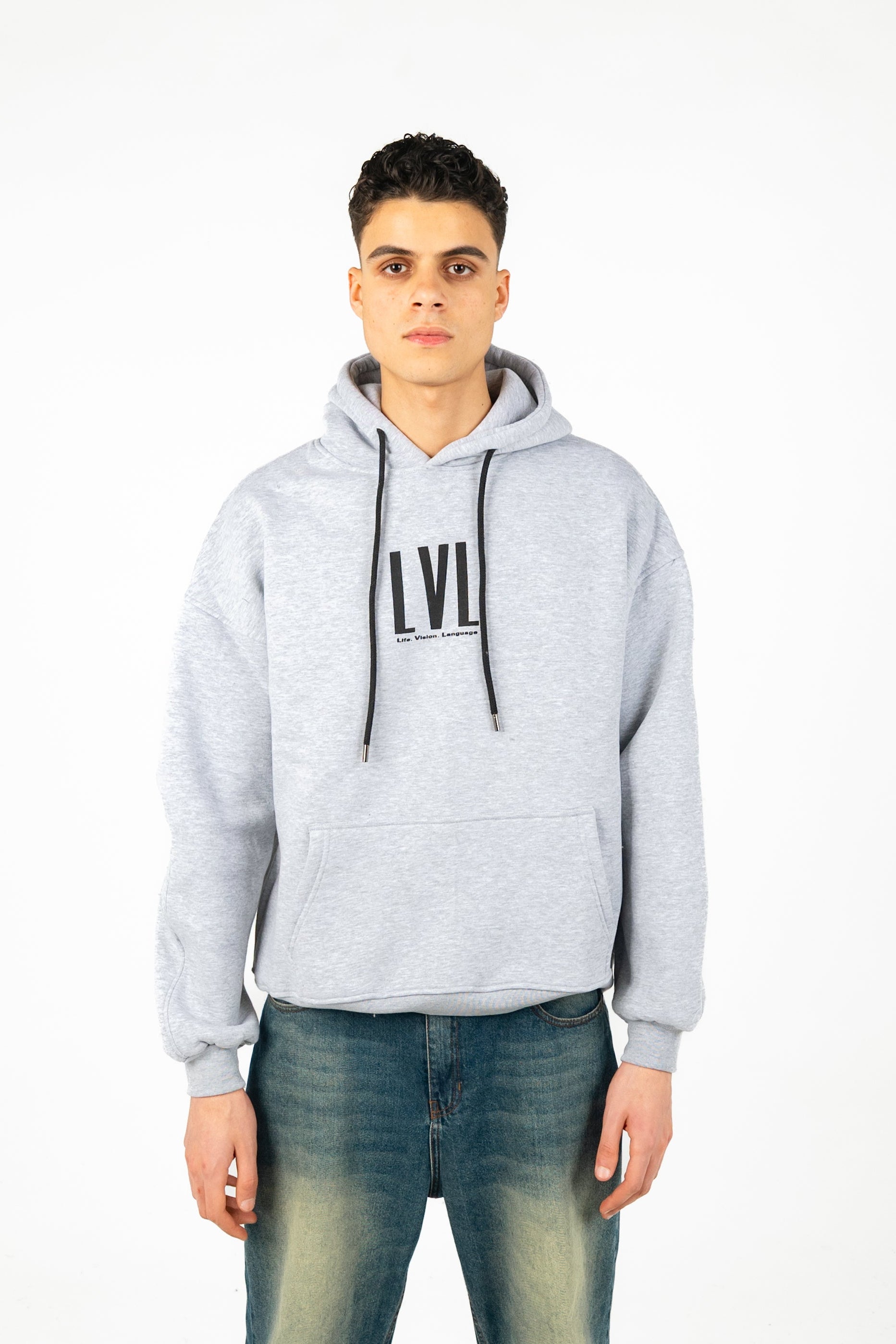 Oversized Double-Sided Printed Melton Hoodie - Unisex