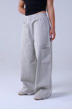 LVL Chino Stripe Pants – Loose Fit – Beige