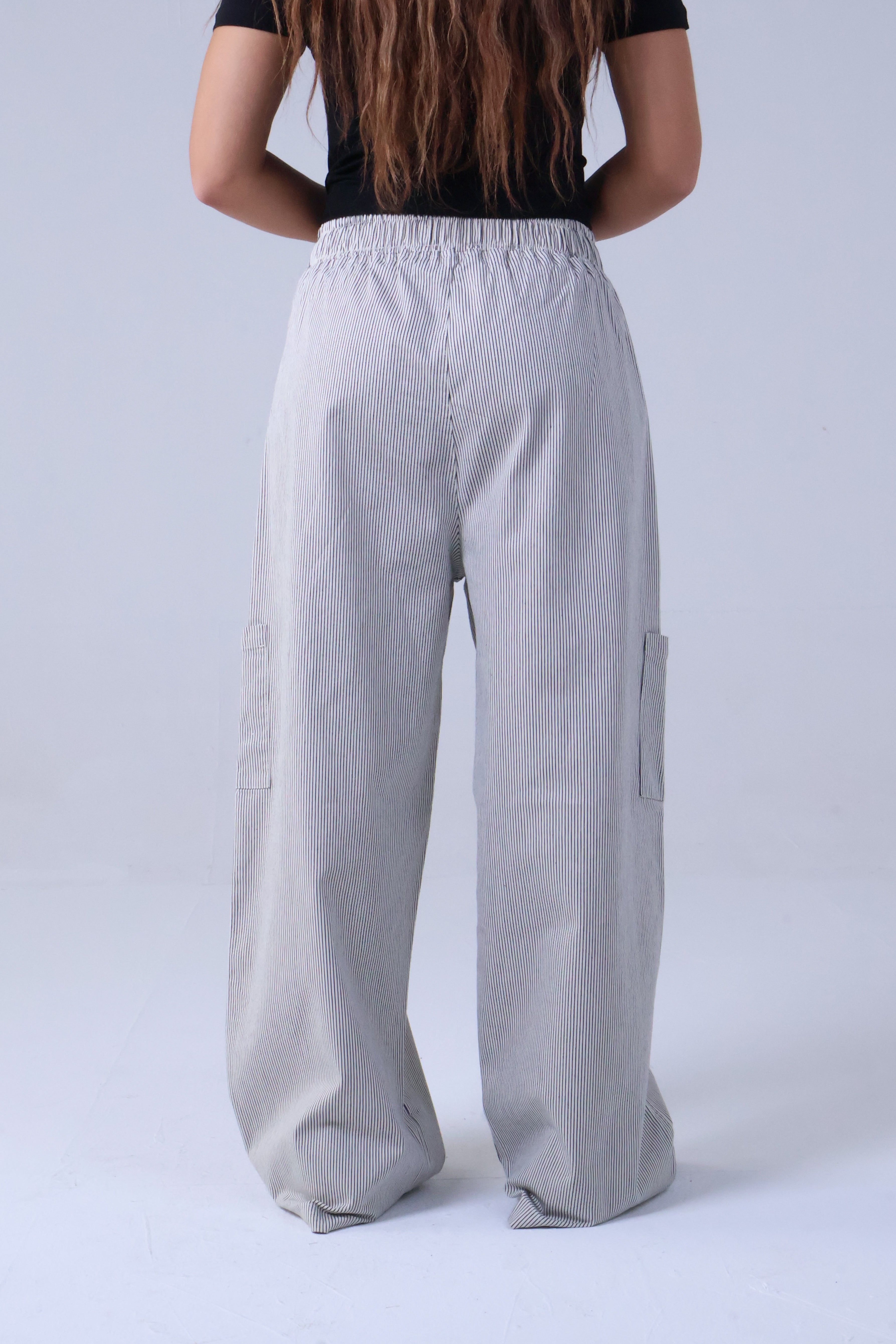 LVL Chino Stripe Pants – Loose Fit – Beige