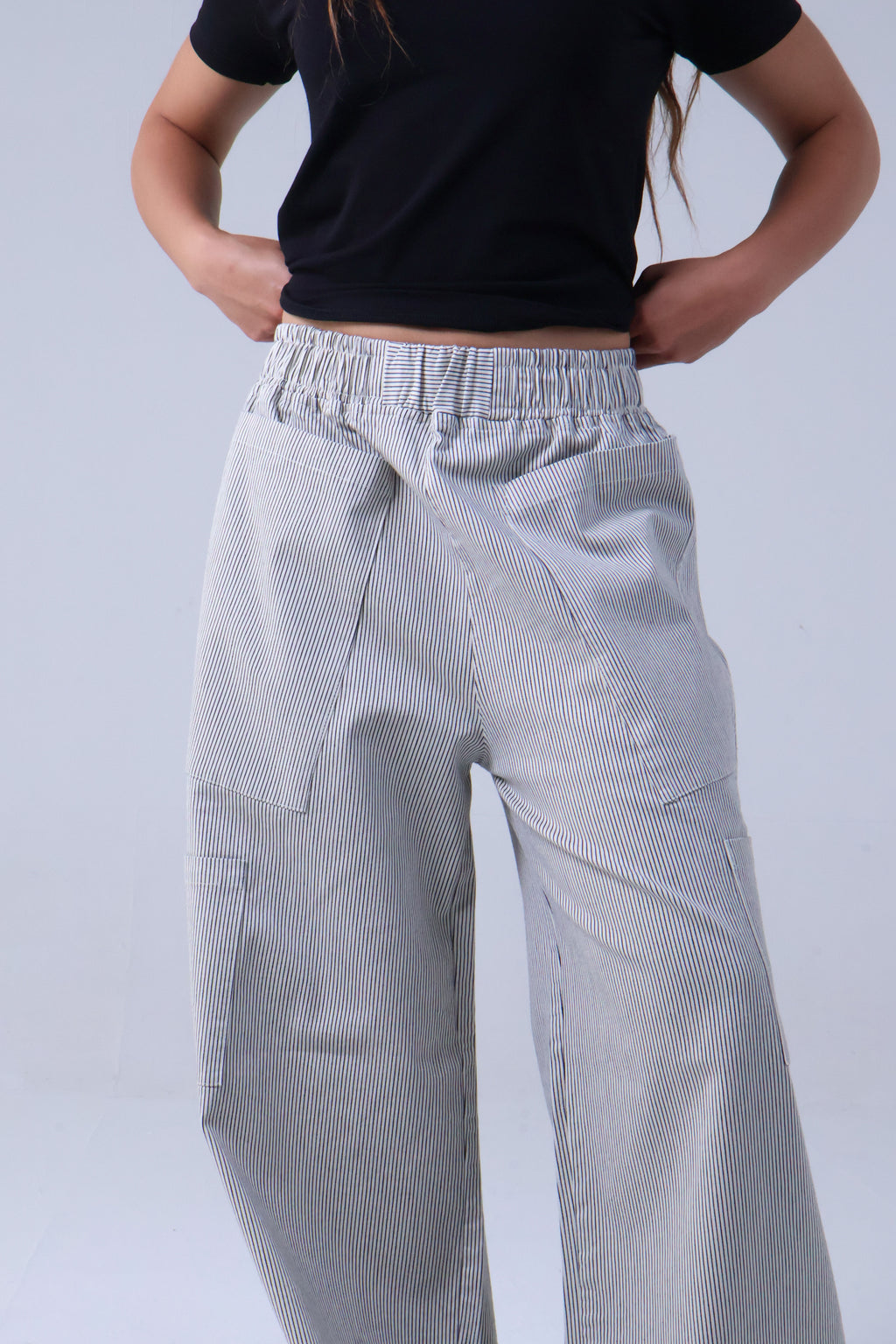 LVL Chino Stripe Pants – Loose Fit – Beige
