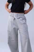 LVL Chino Stripe Pants – Loose Fit – Beige