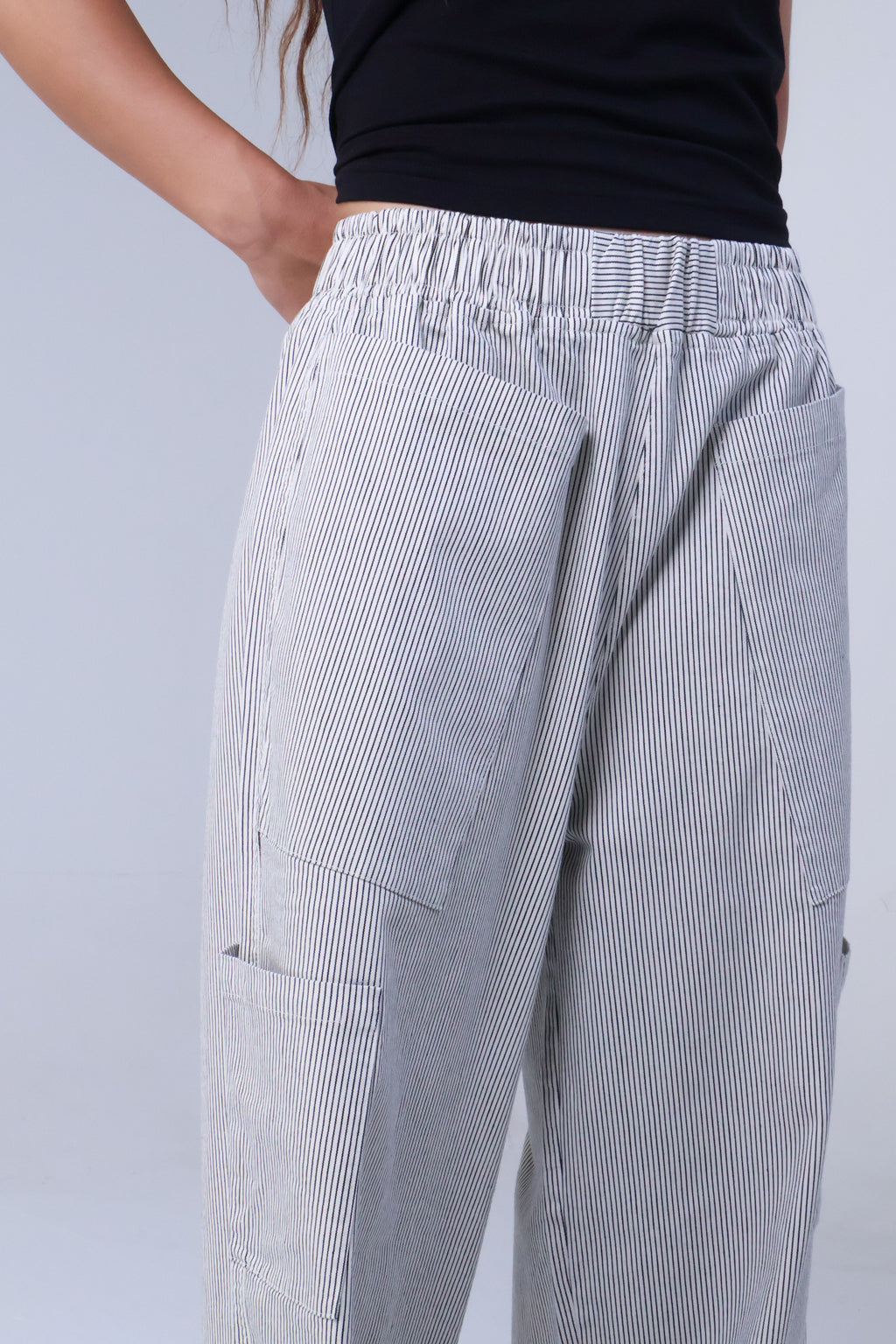 LVL Chino Stripe Pants – Loose Fit – Beige